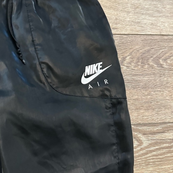Nike AIR Black Track Pants Jogger Sheen Women's See Through SZ M drawstring EUC - Picture 2 of 8